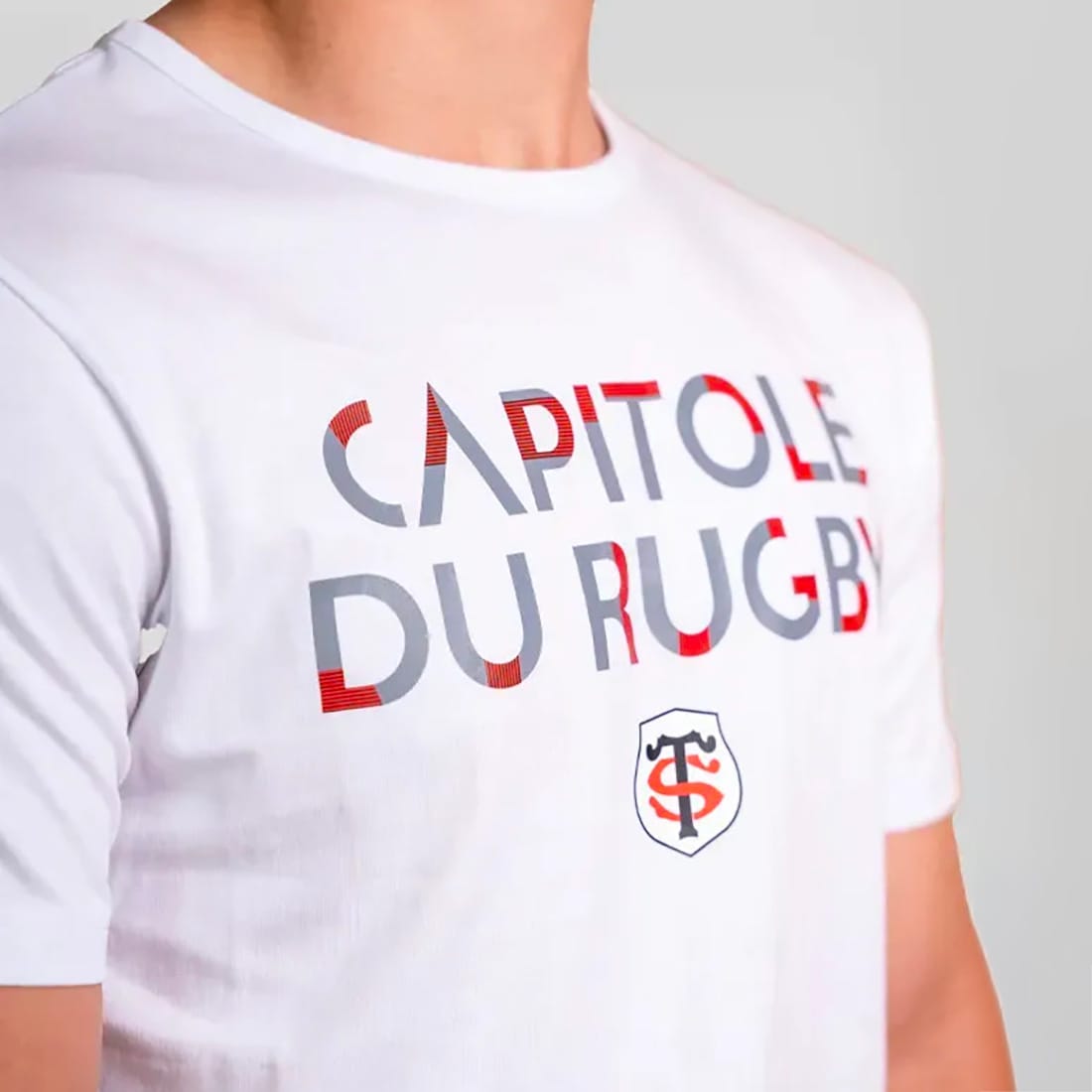 T-shirt Stade Toulousain Capitole du rugby Blanc Detail Face