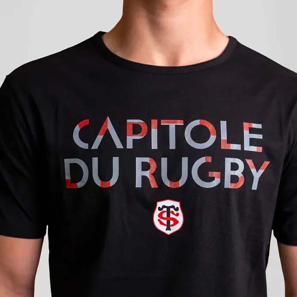 T-shirt Stade Toulousain Capitole du rugby Noir Detail Face
