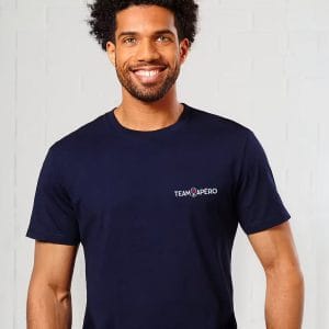 T-shirt Team apéro pour homme Bleu marine Vue porté de face