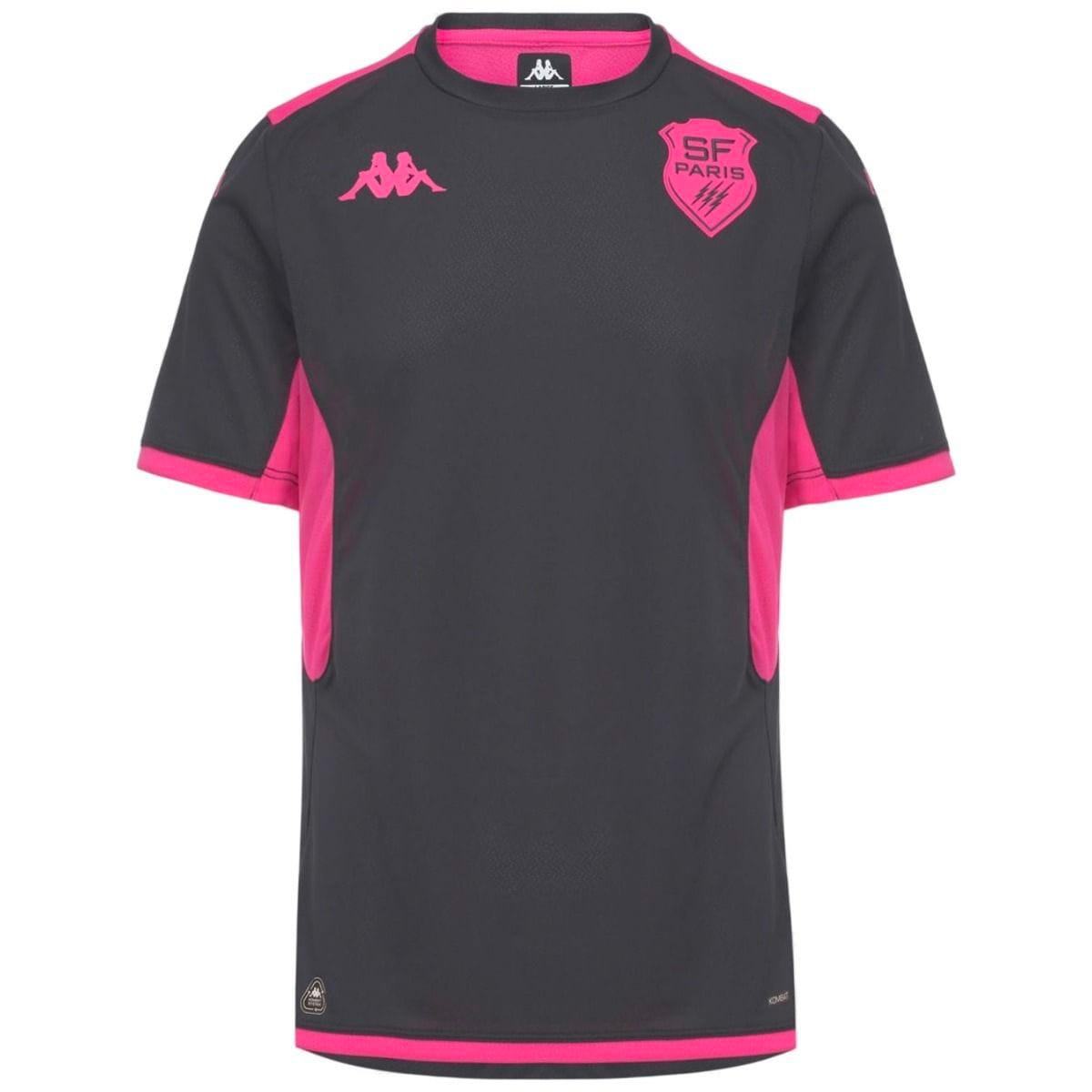 T-shirt d'entrainement Stade Français Paris Mokiba Pro Kappa Gris foncé 34255FW-A02 Face
