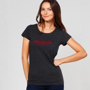 T-shirt pour femme « Attachiante » effet velours Noir chiné Vue porté de face