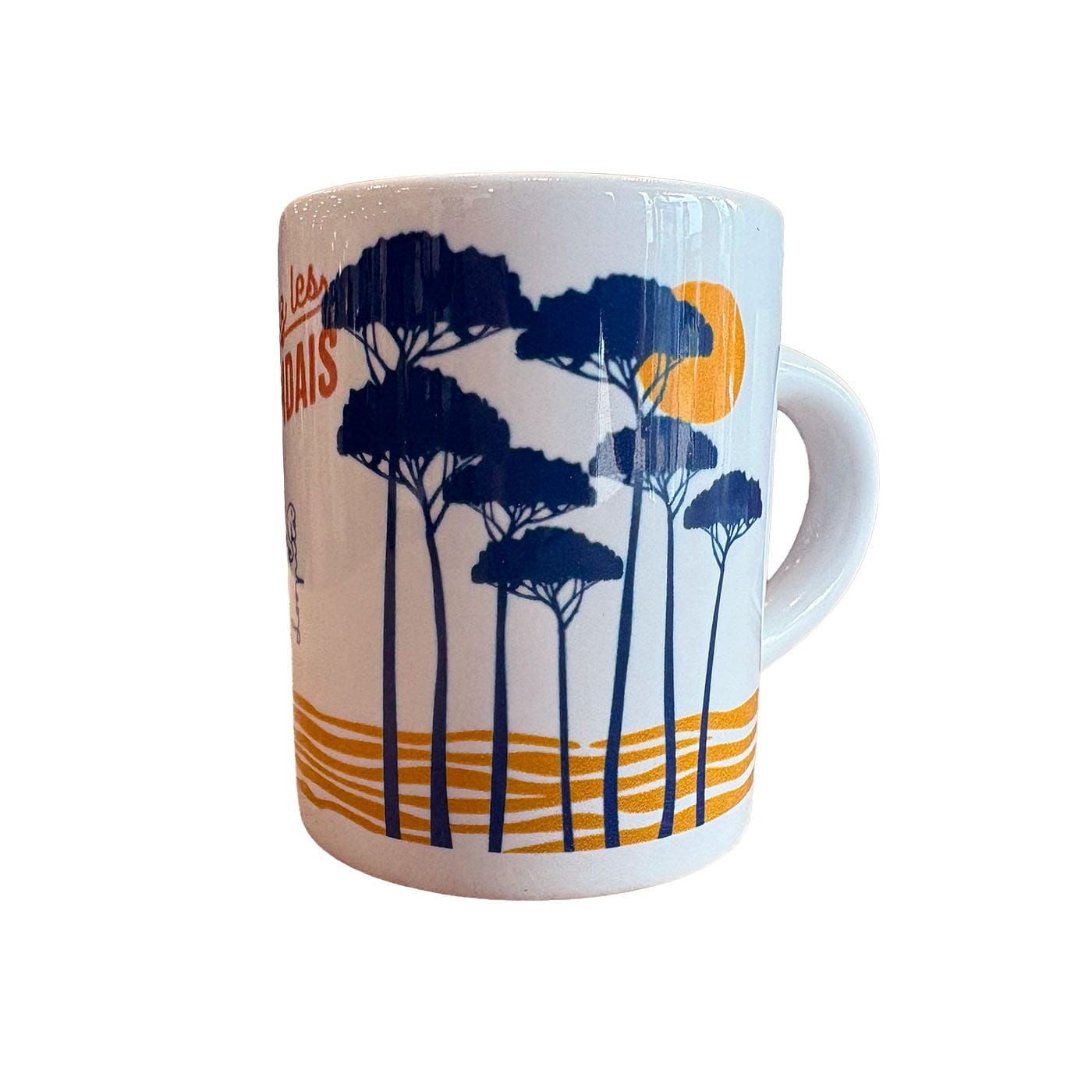 Tasse à café céramique blanche Pins et sable Chez les Landais