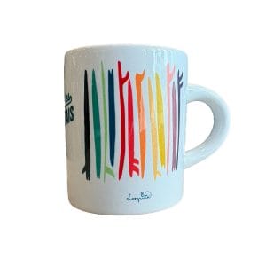 Tasse à café céramique blanche Planches de surf Chez les Landais