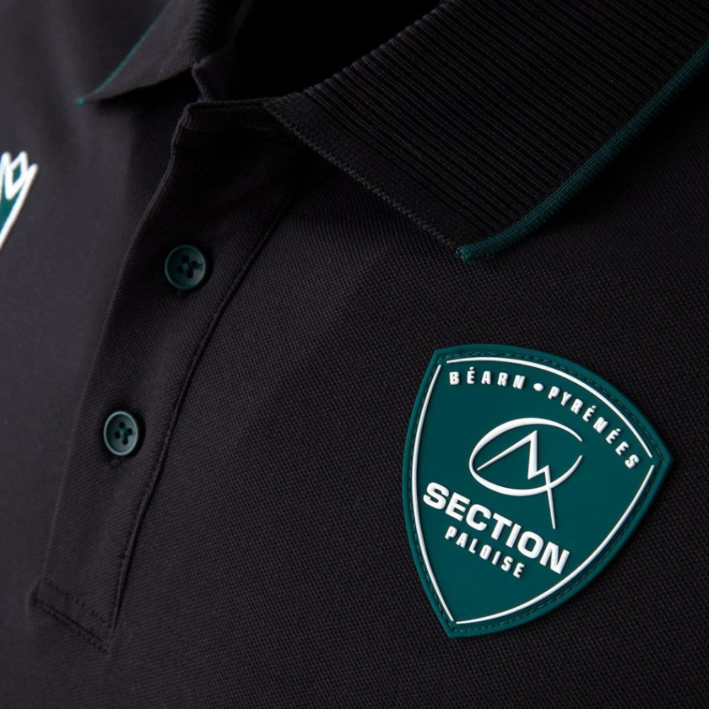 Polo Staff Section Paloise Macron 2025/2026 Noir Detail logo Section