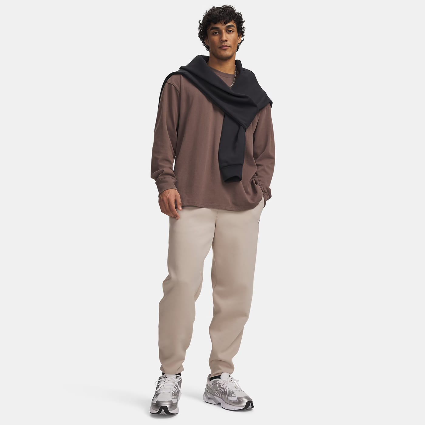 Pantalon de jogging UA Unstoppable Fleece pour Homme Beige 6013427-200 Outfit