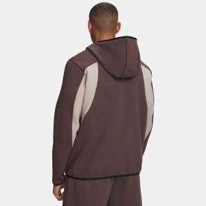 Veste zippée UA Unstoppable Fleece Sable : Taupe 6013431-200 Vue porté de dos