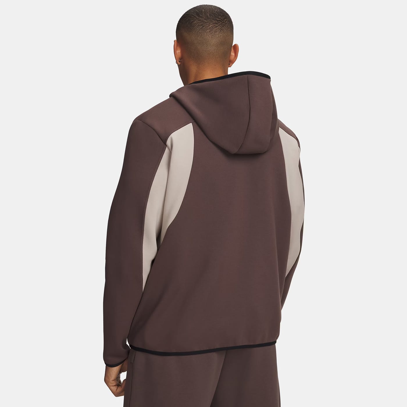 Veste zippée UA Unstoppable Fleece Sable : Taupe 6013431-200 Vue porté de dos