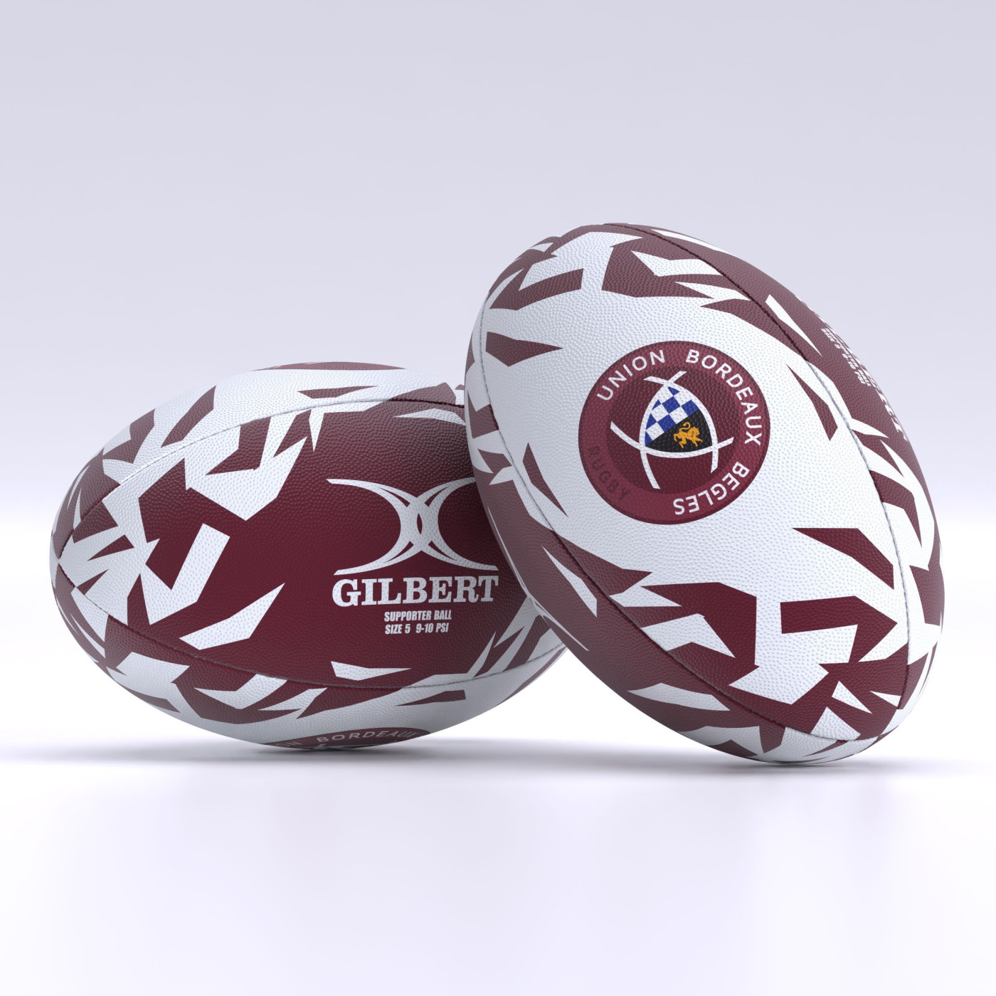 Ballon de rugby Supporter Union Bordeaux Bègles Gilbert - Taille 5 – Image 2