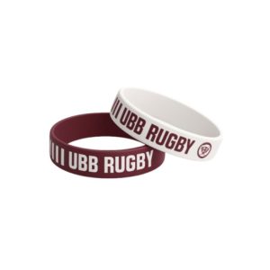Duo de bracelets silicone « UBB Rugby » Bordeaux et blanc