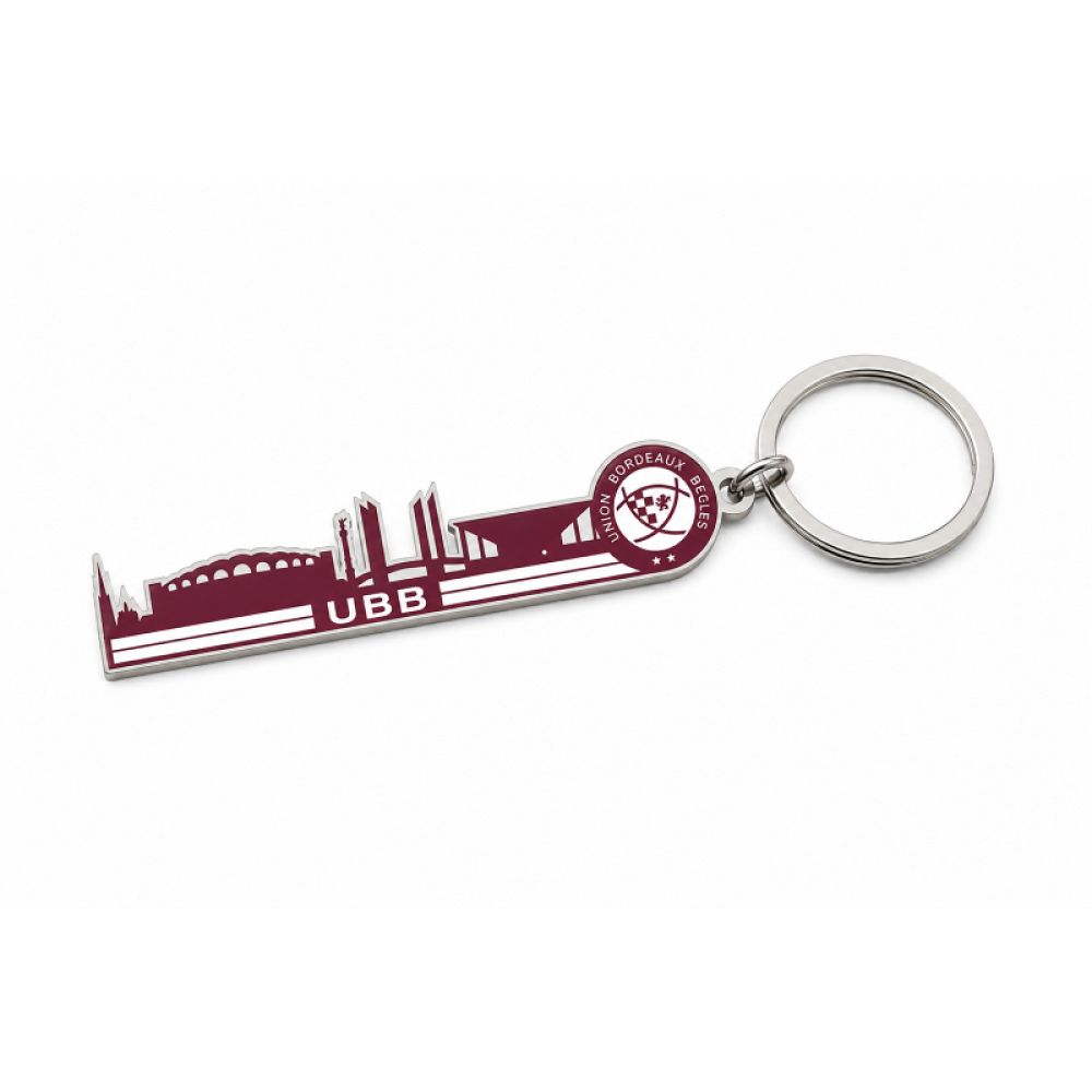 Porte-clés métal Union Bordeaux Bègles Skyline
